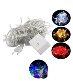 9M 8 Functions Transparent Wire-Neverdie 100 Led Flashes Christmas Light Cord