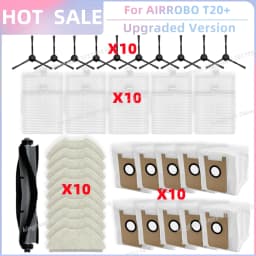 Fit For AIRROBO T20+ / T25+ / T30+ / L40+ / L50+ / L60+ / FIXR T20 Parts Main Roller Side Brush Filter Mop Cloth Pad Dust Bag