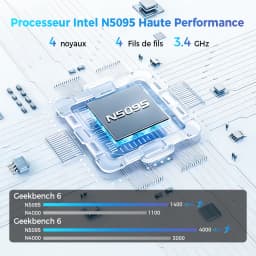 Laptop Laptop Full HD + Intel Celero N5095, 16 Go RAM, 512 Go SSD, Keyboard AZERTY French backlit with digital keypad, fingerprint unlock, Windows 11, WiFi Dual Band, bluetooth, PC Portable ideal for