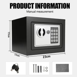 4.6L Safe Furniture Safe Double Bit Lock Iron Steel Safe with Lock Digit Security Case and 2 Keys for Business Cash Jewellery