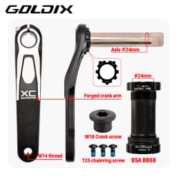 GOLDIX MTB Crankset 170/175mm SL 3 Bolt Direct Mount Crank 0mm Offset 34T 36T 38T 40T Chainring for XC AM