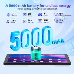BUFO KB1004 10.1 Inch A333 Penta Core Tablet 16GB(3+13G) RAM 32GB ROM Android 15 800*1280 HD LCD Screen 5000mAh Battery 2MP Front 5MP Rear Camera Widevine L1 Support TF Card Up to 1TB Tablet PC