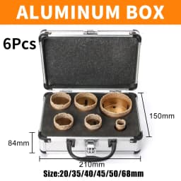 M14 Thread Diamond Dry Vacuum Brazed Drilling Core Drill Bits Set Porcelain Cup Saw Tiles Granite Marble Hole Saw Tools 15Pcs