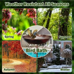 Garden Birdbath Sturdy Iron Outdoor Bird Bath for Outside Vintage Standing Birdbath Bowl for Outdoor Garden Patio Yard