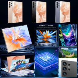 10.36 Inch 20000mAh Android 13 16MP+32MP 5G Global Version Pad 16GB+1TB WPS+5G WiFi Bluetooth Dual SIM Phone Call Tablet