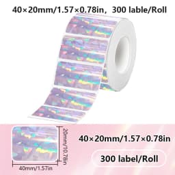 40x20MM Compatible Phomemo M110 M220 M200 Self-Adhesive Color Laser Thermal Paper, E210 P50 Detong P1 HPRT T20 MAKER