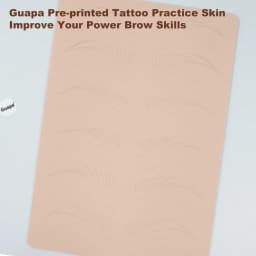 Microblading Practice Skin Pattern Sheet Pre-Printed Brow Mapping Guide Flexible Silicone Pad for Precise Hair Strokes & Shading