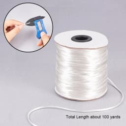 1.5mm 100 Yards Black Nylon Cord Wind Chime Cord Replacement Braided Lift Shade Blind String for Windows Roman Rollers Repair