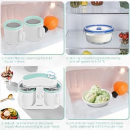 Sumetas Ice Cream Maker & Popsicle Maker Dual-Cup Design DIY Flavors Add Fruits, Powdered Sugar, and Other Mix-Ins Simple Prep