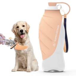 Superdesign Large Capacity Foldable Dog Water Bottle - Portable Design, Leak-Proof and Durable Material, Ergonomic Handle and Strap, 20 Ounces Suitable for Camping, Hiking, Outdoor Adventures, Pet Hydration Equipment, Stylish Pet Accessory