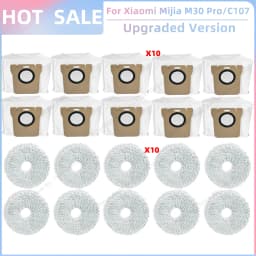 Fit For Xiaomi Mijia M30 Pro /C107 Robot Vacuum Parts Roller Side Brush Cover Hepa Filter Mop Cloth Bracket Dust Bag Accessories