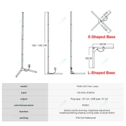 Upgrade 145/180CM Smart Floor Lamp RGBIC Tuya Smart APP Remote Control Nordic Stand Floor Mood Light For Game Room Decoration