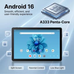 BUFO K6L 10.95 Inch Android 16 Tablet Bundle 30GB(3+27) RAM 128GB ROM A333 5-Core Processor 1280*800 IPS Screen 7800mAh Battery 5MP+8MP Camera Expandable 1TB TF With Keyboard Case Stylus Mouse Earphone Full Productivity Suite Tablet PC