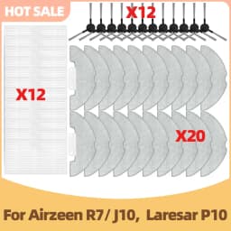 Compatible For Airzeen R7/ J10, Laresar P10 Vacuum Parts Main Side Brush Filter Mop Cloth Replacement Accessories