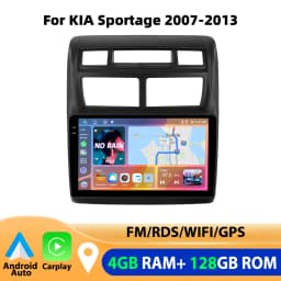 Podofo 4GB+64GB 9'' Car Radio Wireless Carplay Android Auto Multimedia Video Player Mirror Link GPS For KIA Sportage 2007-2013