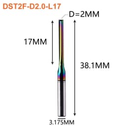 Dreanique 1pc 3.175 4 6 8mm Shank DLC Coatting 2 Flutes Carbide Straight Flute End Mill Bit CNC Milling Tool Slot Milling Cutter