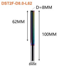 Dreanique 1pc 3.175 4 6 8mm Shank DLC Coatting 2 Flutes Carbide Straight Flute End Mill Bit CNC Milling Tool Slot Milling Cutter