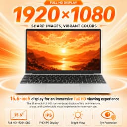 15.6 Inch Laptop Intel Celeron N3450 Quad Core,4GB/8GB RAM 128GB/256GB SSD DDR4, Full HD 1920x1080 IPS Display, Windows 11 Notebook, WiFi 5, HDMI, Webcam, Lightweight Computer for Study Office Business, France Stock Multi Language Keyboard Protective Fil