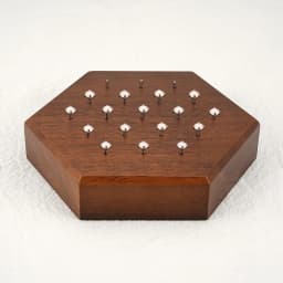Hexagon Black Walnut Solid Wood Display Stand for 16G 14G Piercing Jewelry Modern Display Holder with 19 Holes