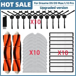 Fit For Dreame D9 / D9 Max / L10 Pro / Trouver LDS Finder RLS3 Parts Roller Side Brush Hepa Filter Mop Cloth Dusbin Water Tank