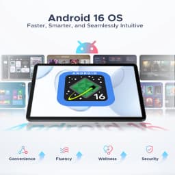 POCKAM P12PLUS 12-inch Android Tablet, 16 GB, 12,000 mAh/18 W, T7300 Octa-core, 2.4K at 120 Hz, 48GB RAM + 256GB ROM/2 TB microSD, Wi-Fi, 8MP + 13 MP, Gemini AI, Face ID, OTG, Tablet with Keyboard and Pen