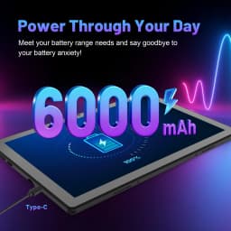 10.1 Inch Android 16 Tablet Bundle 24GB(3+21) RAM 64GB ROM A333 Five-Core Tablet PC With Keyboard Protective Case Stylus Pen Mouse Earphone Charger 6000mAh Widevine L1 Black Tablet Set