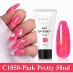 Makartt HEMA-Free Poly Nail Extension Gel 50ml, Hybrid Acrygel Builder Multi-Color, Long-Lasting French Manicure DIY Nail Art