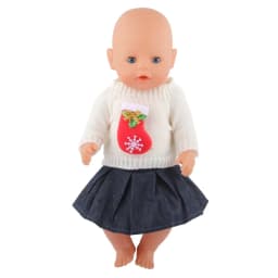 43 Cm Baby New Born Doll Clothes Wool Cute Santa Claus, Tree, Elk Christmas Clothes Suit For American 18 Inch Girl Doll Toy Gift