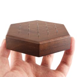 Hexagon Black Walnut Solid Wood Display Stand for 16G 14G Piercing Jewelry Modern Display Holder with 19 Holes