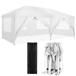 3x6m Canopy Folding Gazebo Pop Up Party Tent With 6 Sidewalls For Wedding Backyard Outdoor Commercial Canopy Event Tent ﻿