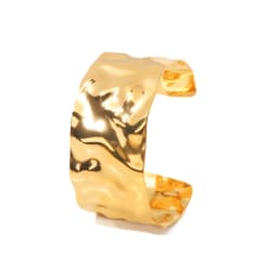 Uworld Unique Stainless Steel Metal Wide Cuff Open Bracelet Bangle 18K Gold PVD Plated Waterproof Fashion Essential Jewelr