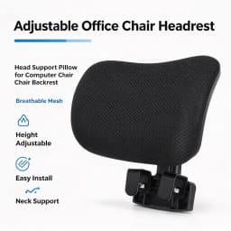 Height Adjustable Office Computer Chair Headrest Add-on Neck Support Pillow Ergonomic Chair Head Cushion for Backrest