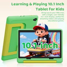 Kids Tablet 10.1 Inch Android 16 Tablet PC 20(3+17)GB RAM 64GB ROM A333 Five‑Core HD LCD Display 5000mAh Children Learning Tablet Only Tablet No Accessories Pink Green