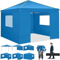 3x3m Pop Up Canopy Tent Folding Gazebo With 4 Sidewall Outdoor Commercial Instant Gazebo Tent For Party Garden Backyard Wedding