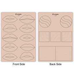 Microblading Practice Skin Pattern Sheet Pre-Printed Brow Mapping Guide Flexible Silicone Pad for Precise Hair Strokes & Shading