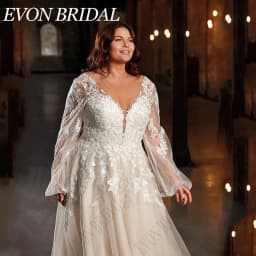 EVON BRIDAL Wedding Dress Plus Size V-Neck Puff Sleeves Applique A-Line Backless Lace Bride Gowns Sweep Train Vestido De Novia