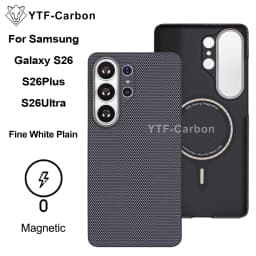YTF-carbon Luxury Real Kevlar Case for Samsung Galaxy S26 Ultra/S26Plus/S26, Aramid Fiber Magnetic MagSafe Cover