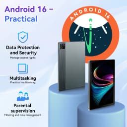G13L Gray 10.1 Inch Android 16 Tablet PC Octa‑Core Processor 36GB(6+30GB Virtual) 128GB ROM 1TB Expand WiFi6 6800mAh Fast Charging 5MP+8MP Dual Camera Full Accessory Bundle Keyboard Mouse Stylus Case Headset Business Learning Tablet US Local Warehouse