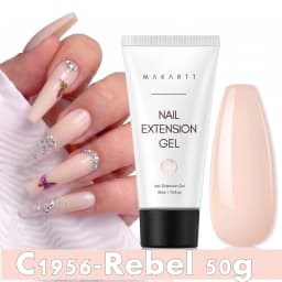 Makartt HEMA-Free Poly Nail Extension Gel 50ml, Hybrid Acrygel Builder Multi-Color, Long-Lasting French Manicure DIY Nail Art