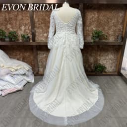 EVON BRIDAL Wedding Dress Plus Size V-Neck Puff Sleeves Applique A-Line Backless Lace Bride Gowns Sweep Train Vestido De Novia