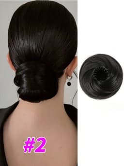 Adjustable Synthetic Bun Ponytail Wig For Women Magic Bird's Nest Shaped Hair Bun With Circle Elastic Clips Straight Donut Updo