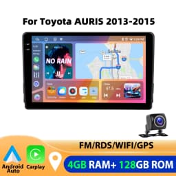 Podofo 4GB+64GB Wireless Carplay Android Auto Car Radio Mirror Link Multimedia Video Player 9 Inch For Toyota AURIS 2013-2015