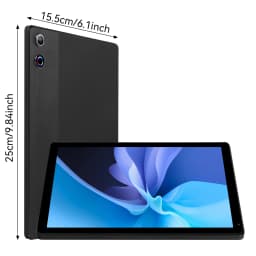 URAO New C12 10.36in A523 Octa-Core Single Tablet Widevine L1 Full HD Streaming Latest Android 15 20GB RAM 128GB Storage 5000mAh Battery Black Silver Ultra Thin Portable Entertainment Tablet For UK No Bundle