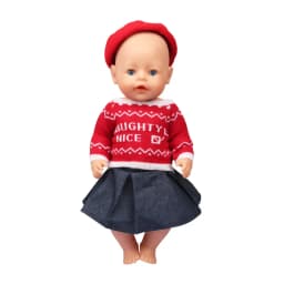 43 Cm Baby New Born Doll Clothes Wool Cute Santa Claus, Tree, Elk Christmas Clothes Suit For American 18 Inch Girl Doll Toy Gift
