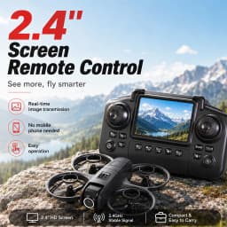 ZNLYRION Mini Full Protective Drone YL3PK With 2.4 Inch Screen Remote Dual Camera Optical Flow Hover 2 Batteries Indoor RC Quadcopter