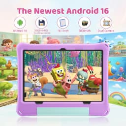 COLORROOM Kids Tablet 10.1 Inch Android 16, 6GB RAM 64GB ROM, 1TB Expandable, 6000mAh, WiFi, EVA Case, Parental Control, Google