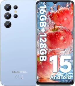 OUKITEL C1 Android 15 Cell Phone Unlocked 2025-16GB+128GB(TF 1TB), 6.52'' Waterdrop Screen, 5150mAh Battery Smartphone, 13MP Camera
