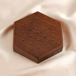 Hexagon Black Walnut Solid Wood Display Stand for 16G 14G Piercing Jewelry Modern Display Holder with 19 Holes