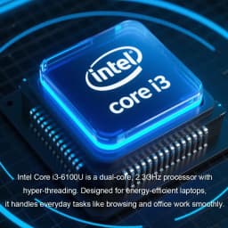 15.6' Office FUCHU Laptops Portable Notebook PC with Intel Core I3 6100U, 16GB RAM, 512GB 1TB SSD, Windows 11 Pro