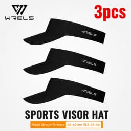 WRELS 1/2/3pcs Summer Sun Protection Empty Top Hat Breathable Sweat Absorbing Sun Visor Caps Outdoor Sport Running Tennis Caps
